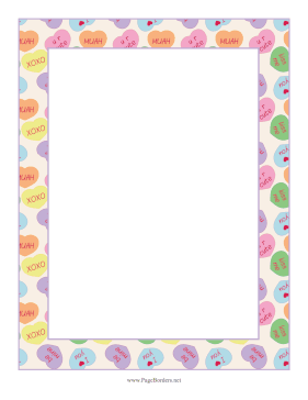 Candy Hearts page border