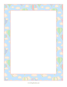 Hot Air Balloons page border